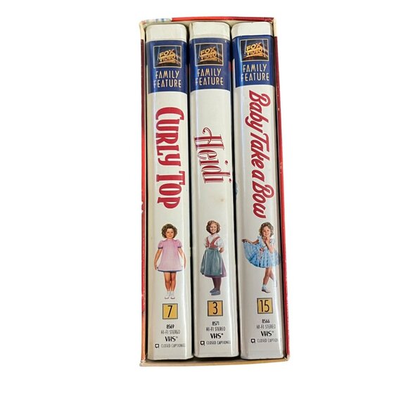 Shirley Temple Family Favorites VHS Set 3 Curly Top Heidi Baby Take a Bow Used - Picture 3 of 16